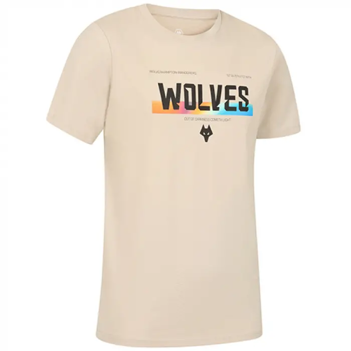 Wolverhampton Wanderers Store | Shop Official Gradient Wordmark T-Shirt – Beige Wolves Gear